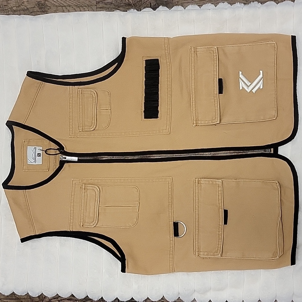 Karl Kani Tan Utility Vest with Black Accents